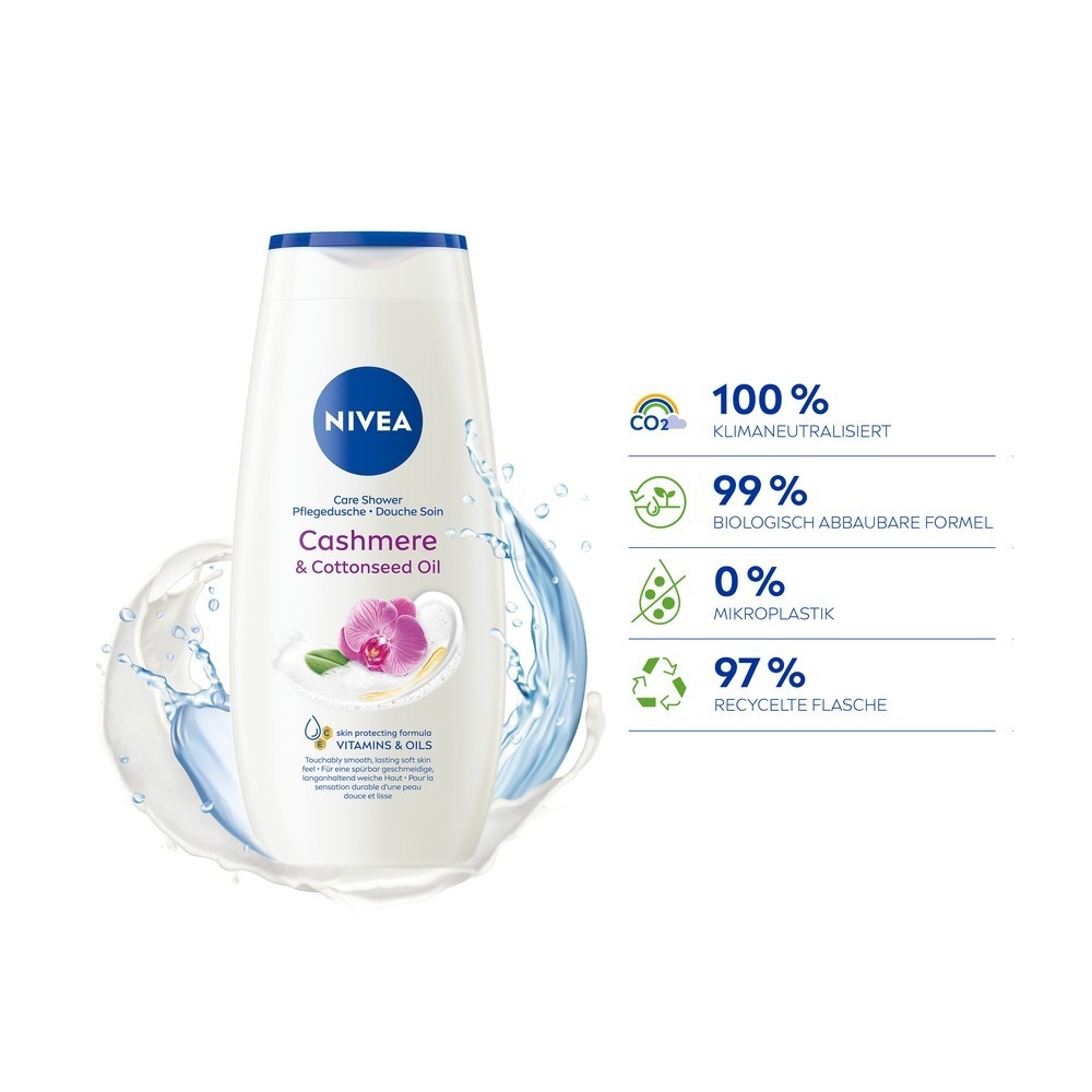 Гель для душа soft care cashmere & cottonseed oil Nivea, объем 250 мл — фото 3