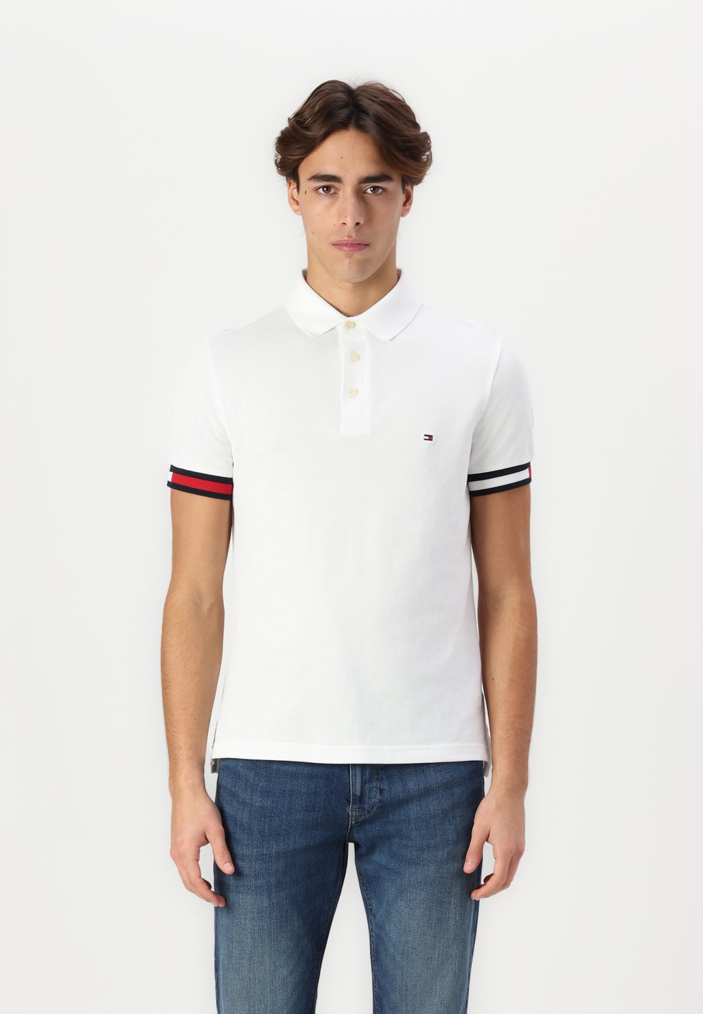 

Рубашка поло FLAG CUFF SLIM Tommy Hilfiger, белый