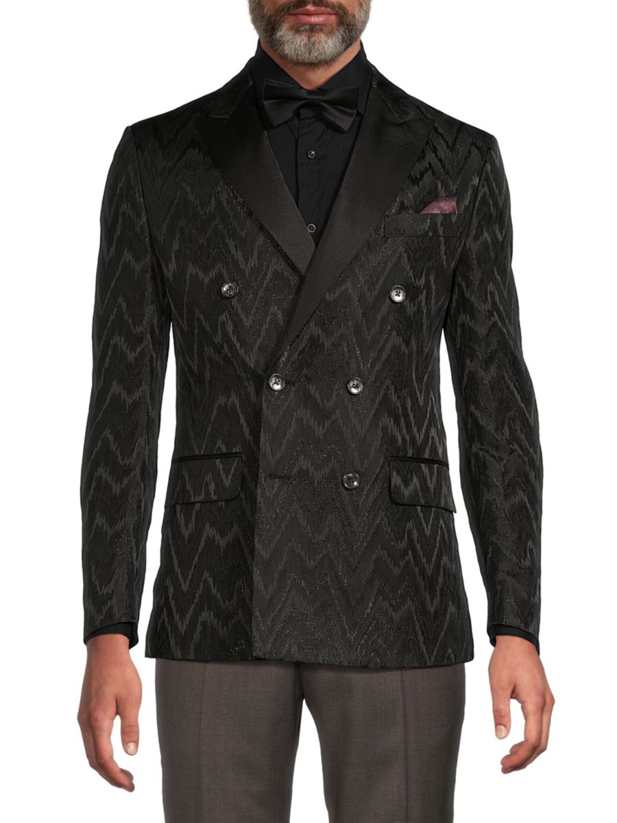 

Приталенный блейзер с шевронным металликом Tallia, черный