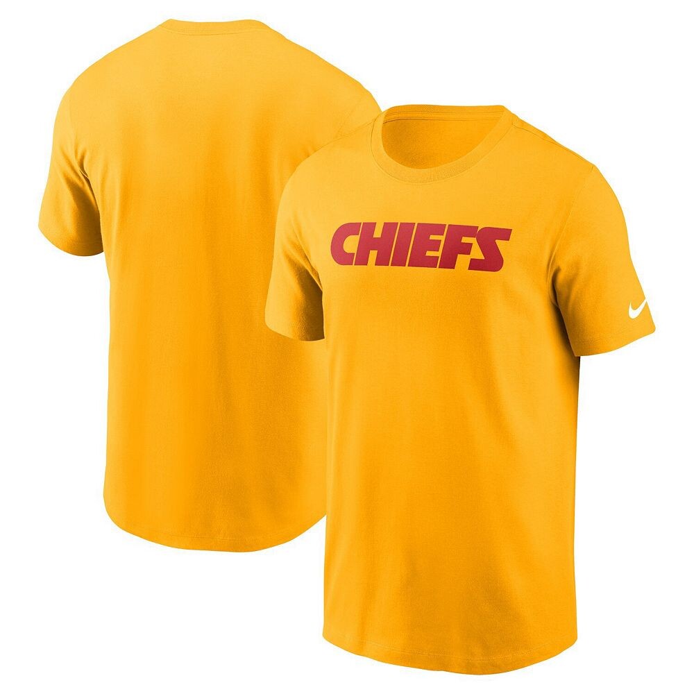 Мужская футболка Nike Gold Kansas City Chiefs Primetime Wordmark Essential, цвет Chf Gold — фото 2