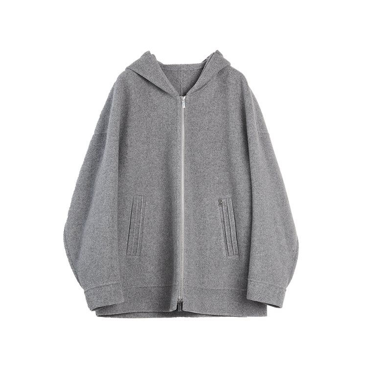 

ELLE Пальто женское Medium серое с капюшоном Moderate Straight Fit