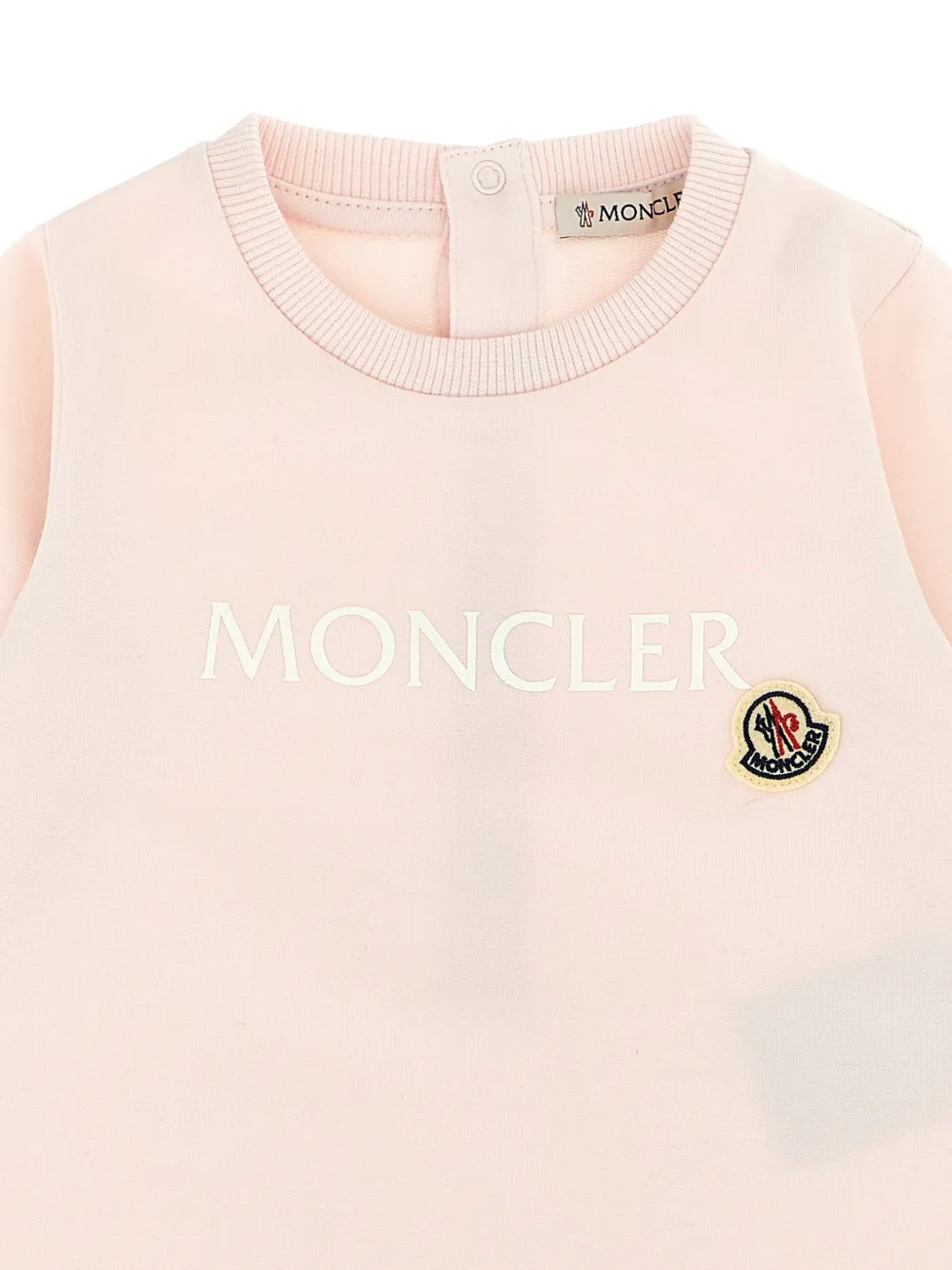 Комбинезон с логотипом Moncler Enfant, розовый — фото 3