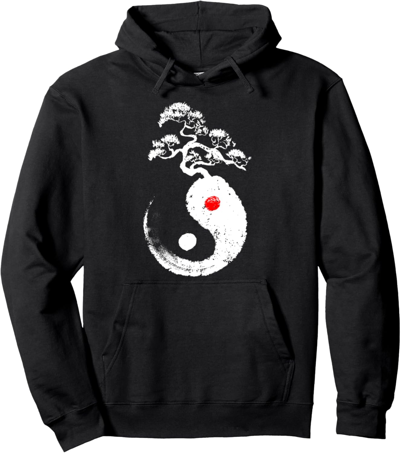 

Худи с изображением японского дерева бонсай - мирный дзен-буддийский стиль Инь-Ян, черный Bonsai Yin Yang Republic