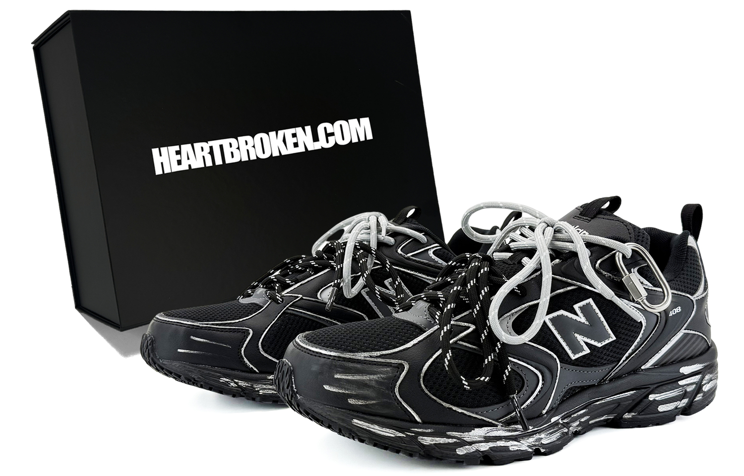 

New Balance Черный серебристый унисекс кроссовки Low top для бега и города с амортизацией 408, устойчивые к истиранию, дышащие