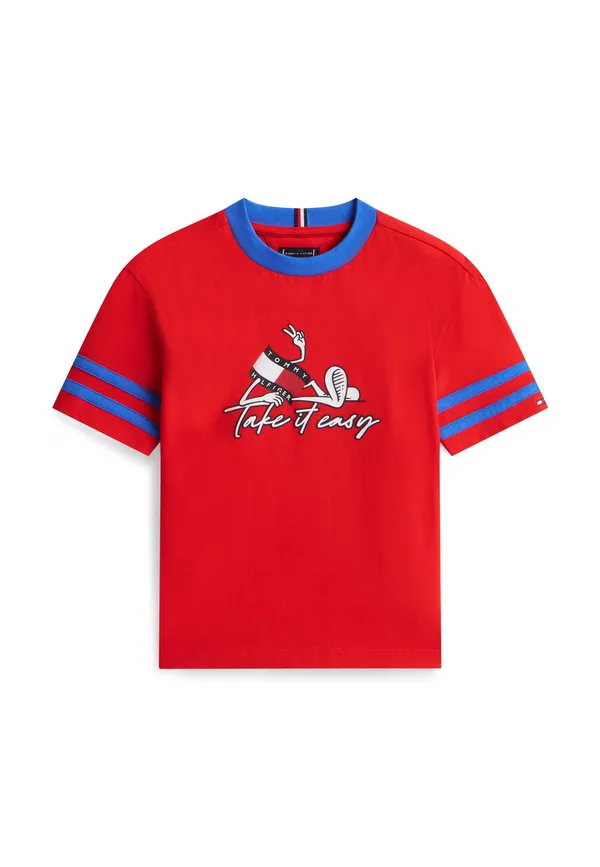 Футболка с принтом в виде волнистого флага Tommy Hilfiger, Rapid Red — фото 4