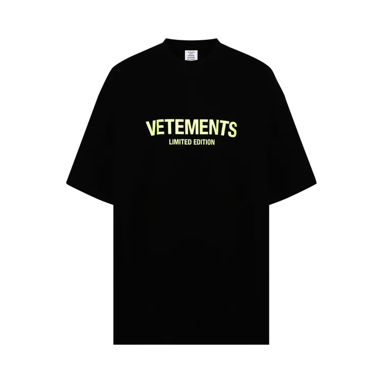 

Футболка Vetements Limited Edition Logo 'Black/Yellow', черный