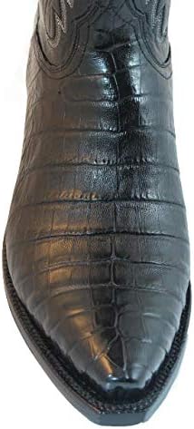 Мужские классические ковбойские сапоги Lucchese E2147.54, черная каймановая кожа Ultra Belly, ручная работа, черная буйволиная кожа, ширина E Lucches Classic, черный — фото 4
