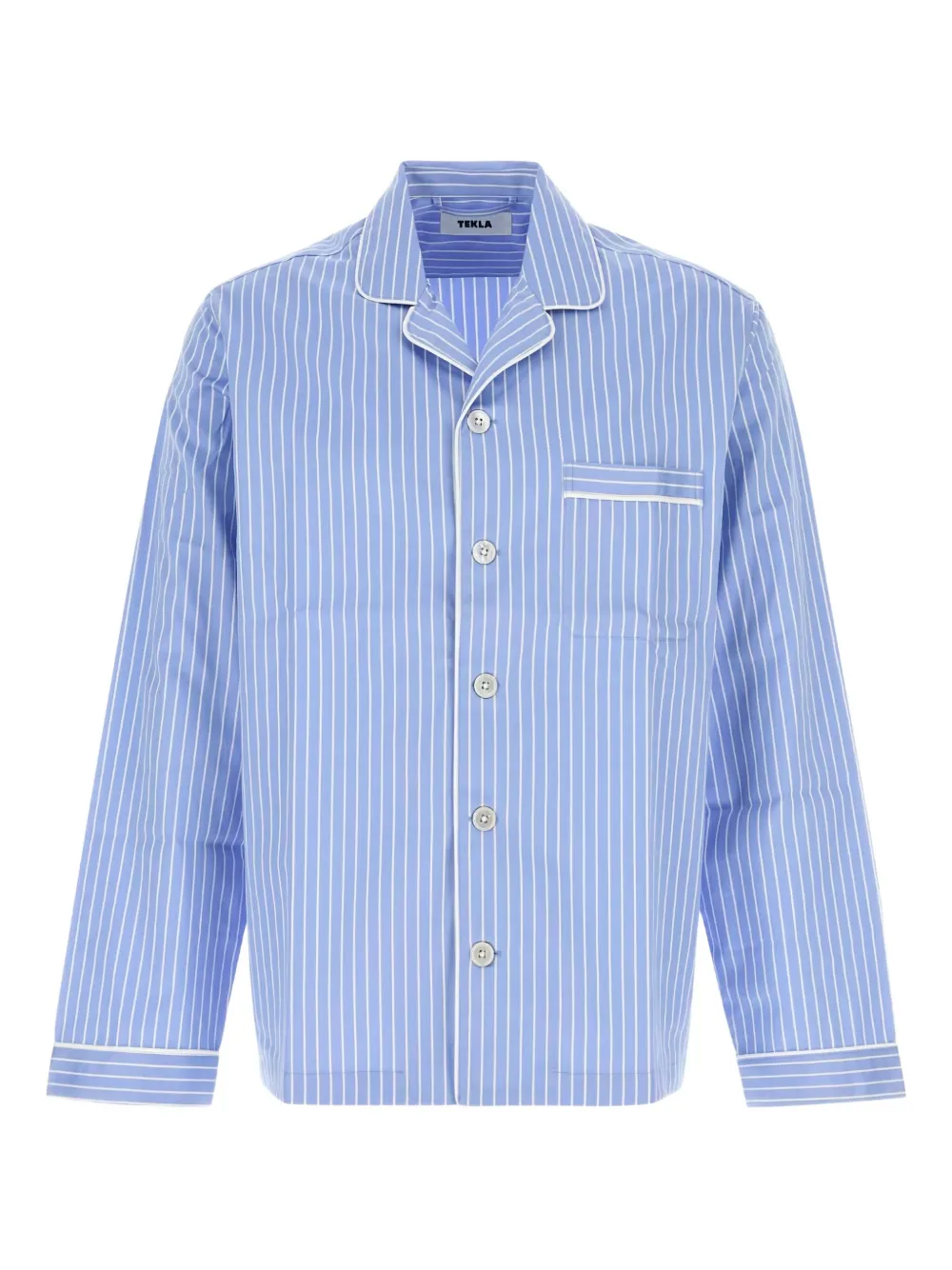

Вышитая полосатая рубашка Tekla, синий
