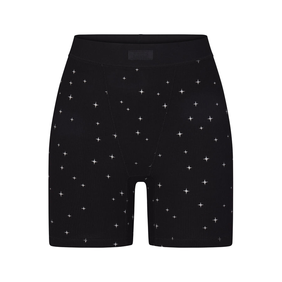 

Боксеры SKIMS Soft Lounge, цвет Onyx Sparkle Print