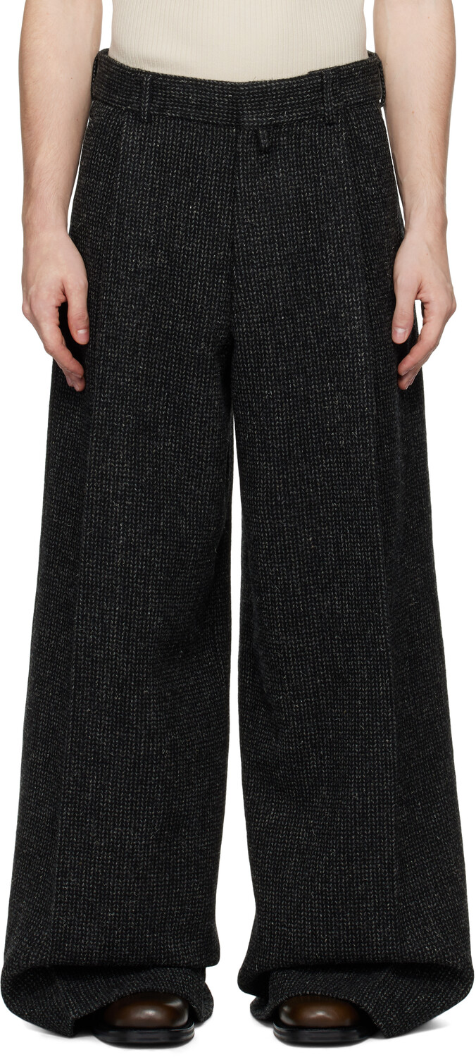 

Широкие брюки со складками Dries Van Noten, черный