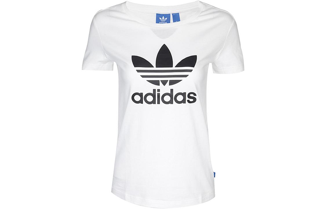 

Adidas Originals Футболка TREFOIL TEE женская, белая, с круглым вырезом, умеренным прямым кроем, Белый, Adidas Originals Футболка TREFOIL TEE женская, белая, с круглым вырезом, умеренным прямым кроем