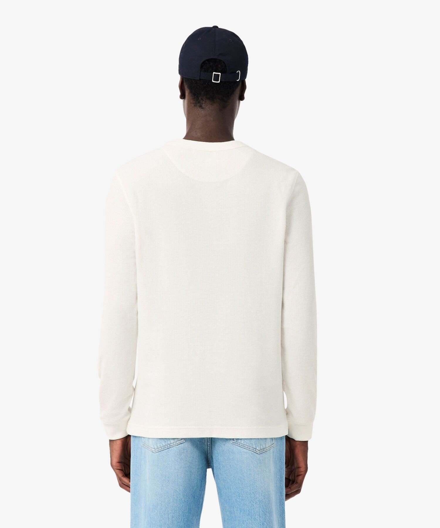 Футболка Henry с вафельным воротником LACOSTE, Off white — фото 3
