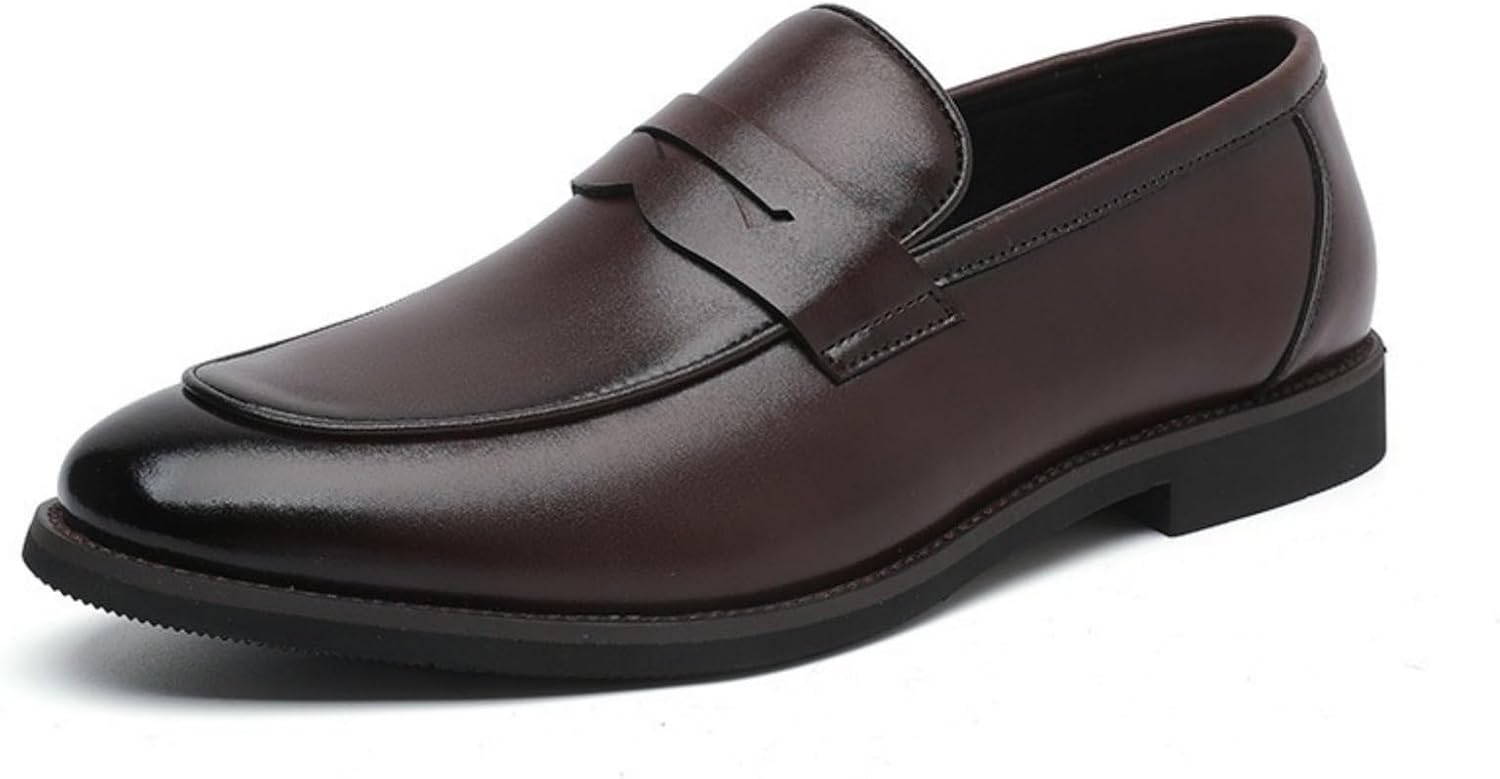 

Мужские лоферы Amtopiyo из натуральной кожи, стильные деловые туфли без шнурков, Coffee