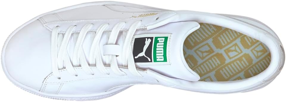 Мужские кроссовки PUMA Basket Classic XXI с шнуровкой для повседневной носки - белые — фото 4