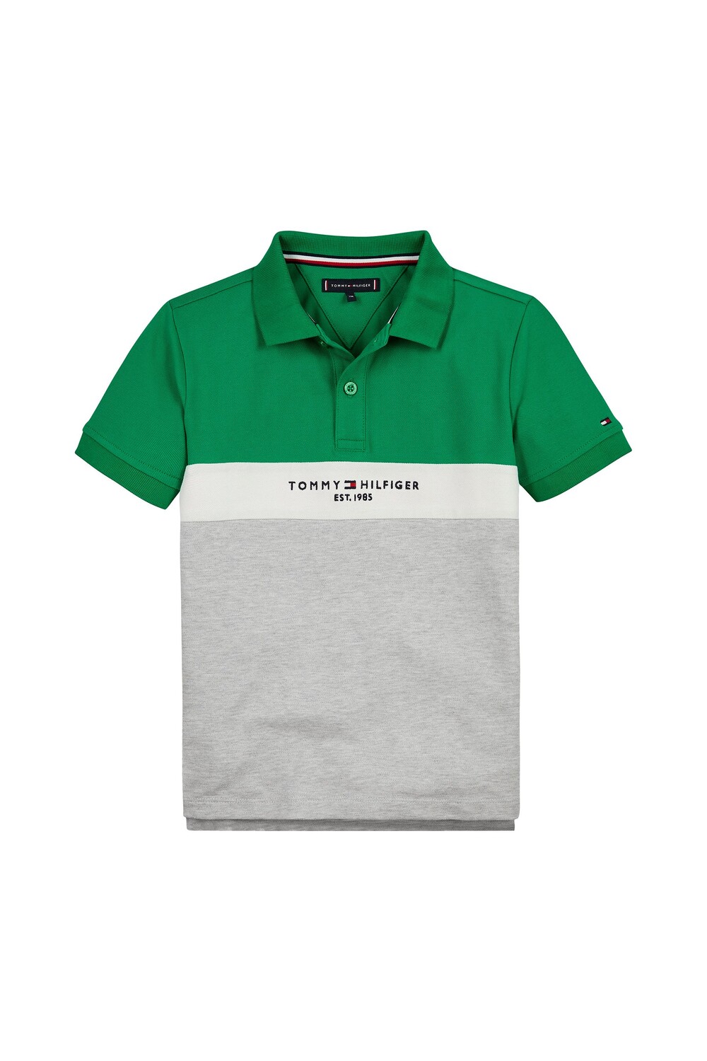 

Рубашка-Поло с узором колор-блок Tommy Hilfiger, зеленый