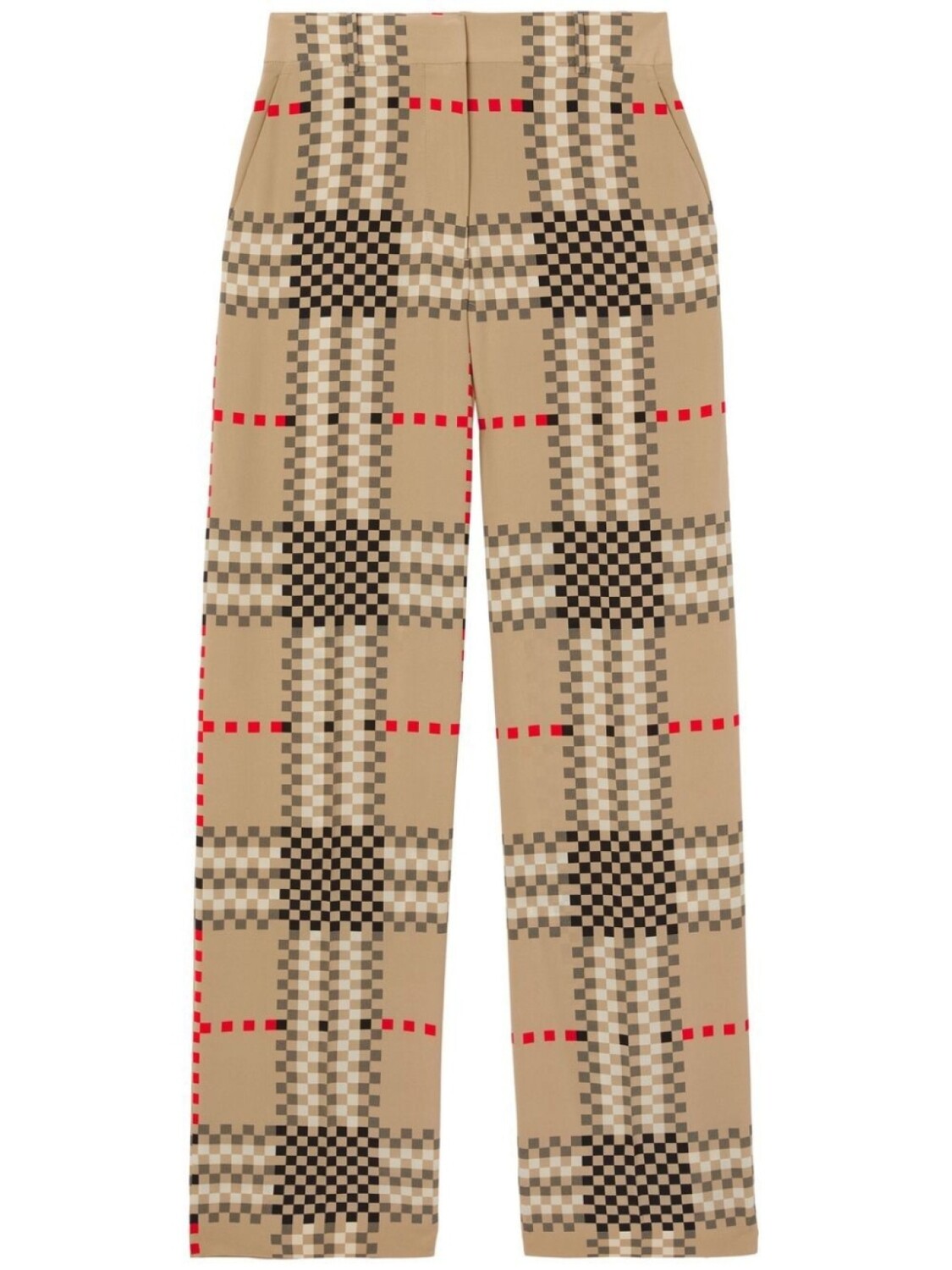 

Burberry брюки широкого кроя в клетку Pixel Check, нейтральный цвет