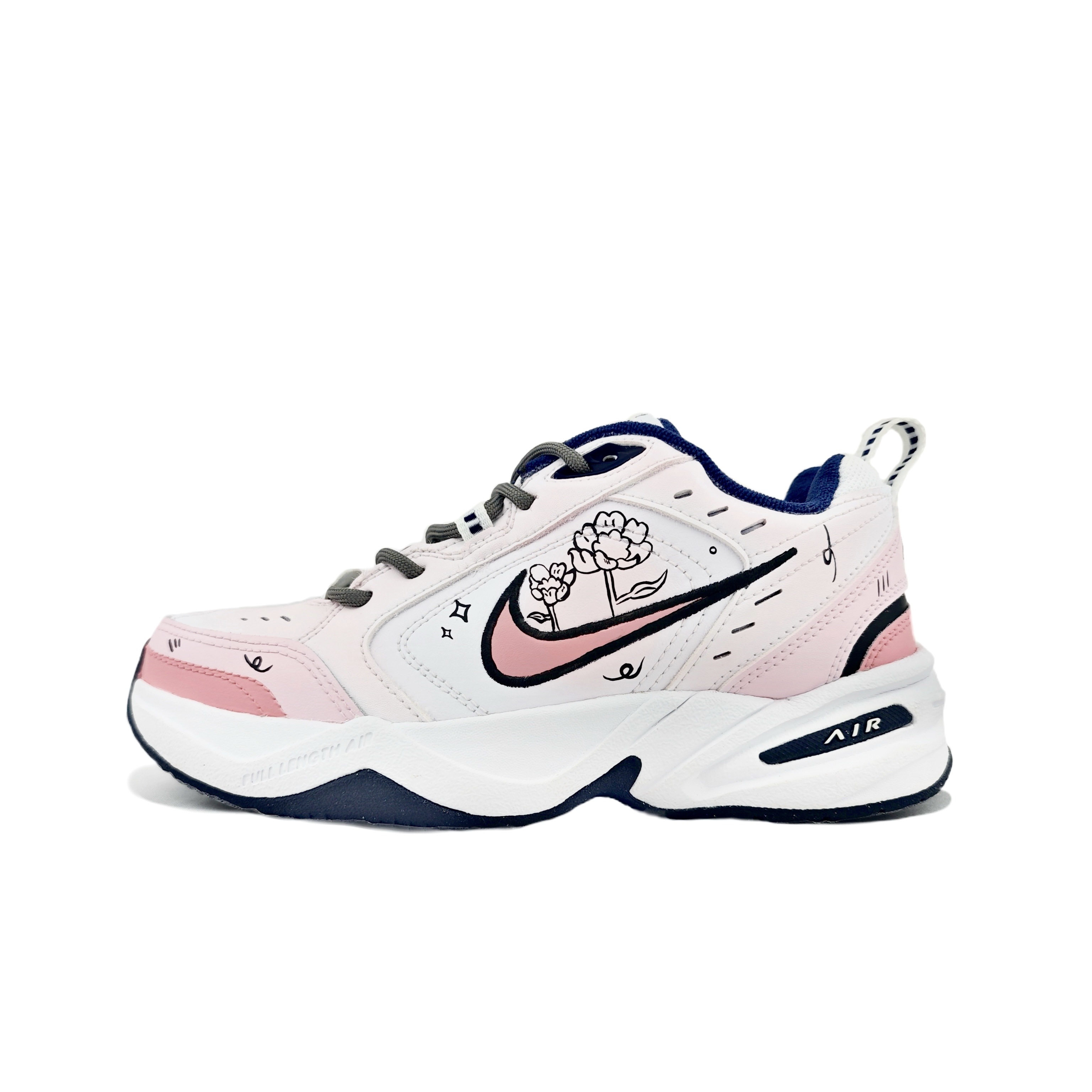 

Кроссовки Nike Air Monarch 4 Chunky Sneakers Unisex Low-top Pink White Black, черный