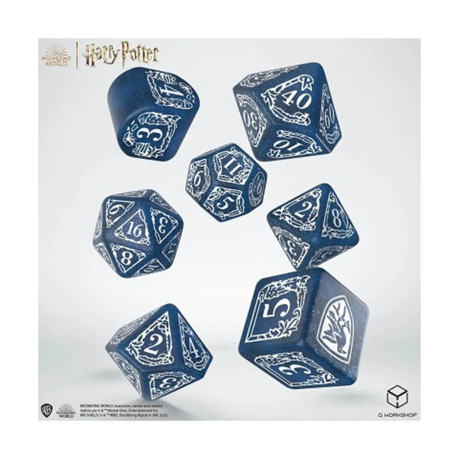 

Поликомплект — синий Равенкло с белым (7), Harry Potter Dice
