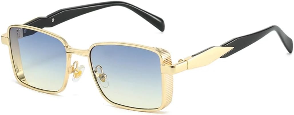 

Ретро металлические мужские солнцезащитные очки для активного отдыха, модные градиентные очки с защитой от УФ-излучения UV400, женские солнцезащитные очки в стиле панк SZVVBKK, Golden Blue Yellow