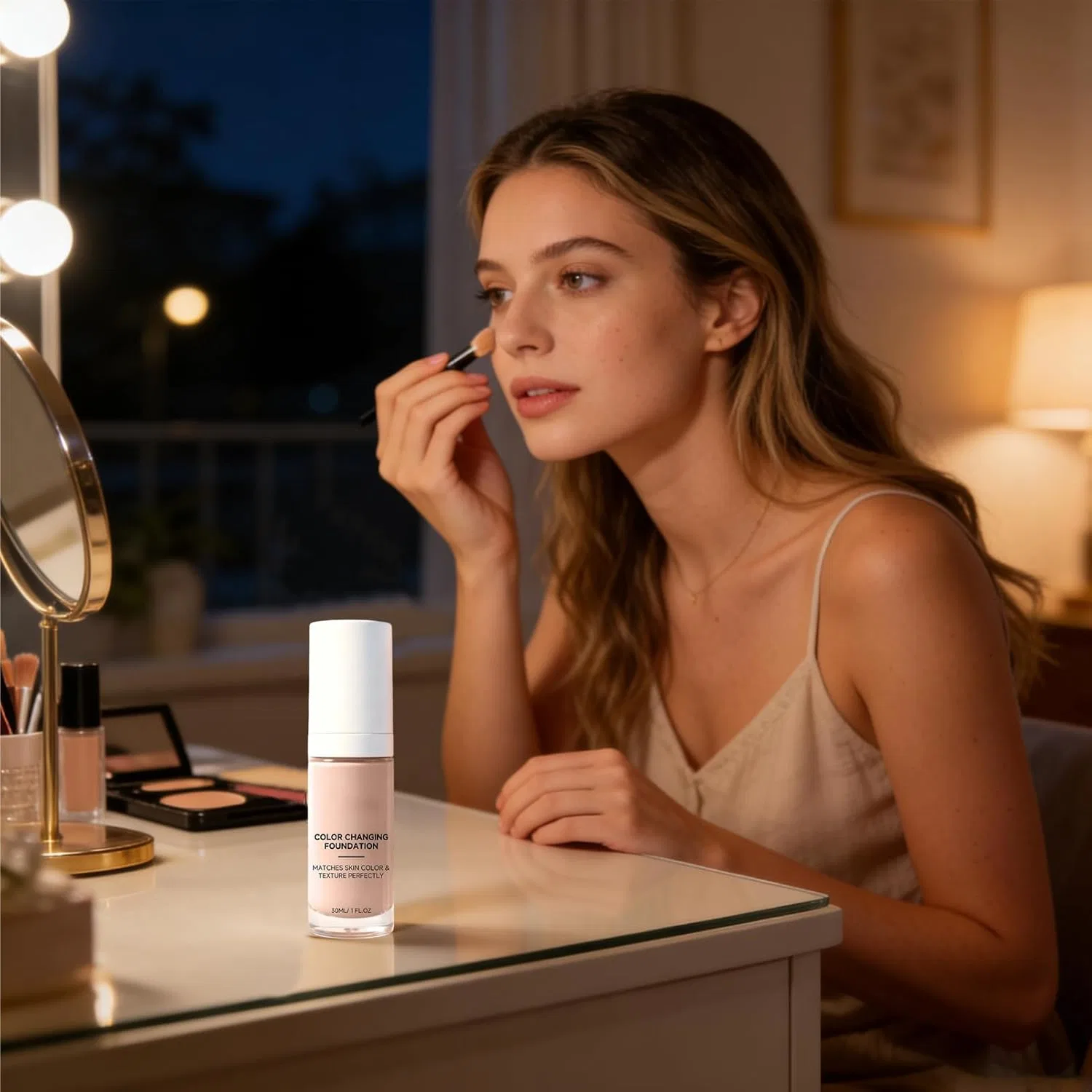Тональное средство Adjusting Foundation с эффектом увлажнения, без бренда, 1 шт, светло-желтый — фото 2