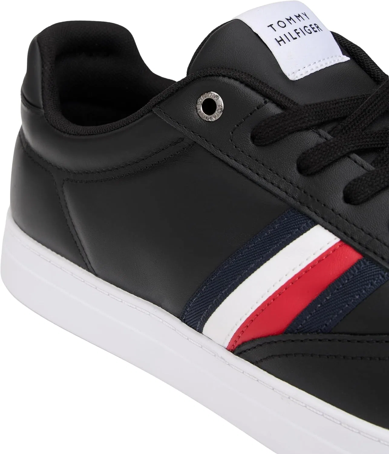 Мужские низкие кроссовки Tommy Hilfiger Icon Court Stripes Fm0fm05628, Black — фото 4