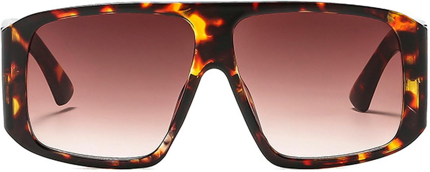 

Крупные квадратные солнцезащитные очки для женщин и мужчин, очки-пилот, винтажные солнцезащитные очки с широкими дужками, модные очки с защитой от УФ-излучения mincl, Leopard Brown