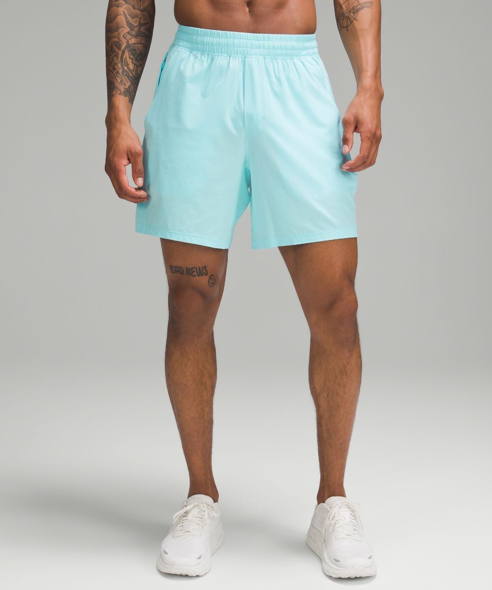 

Короткие шорты без подкладки Pace Breaker Lululemon, синий