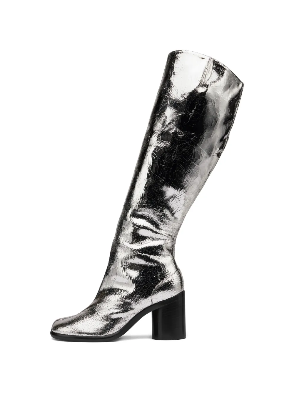 Ботинки таби на каблуке Maison Margiela, серебряный