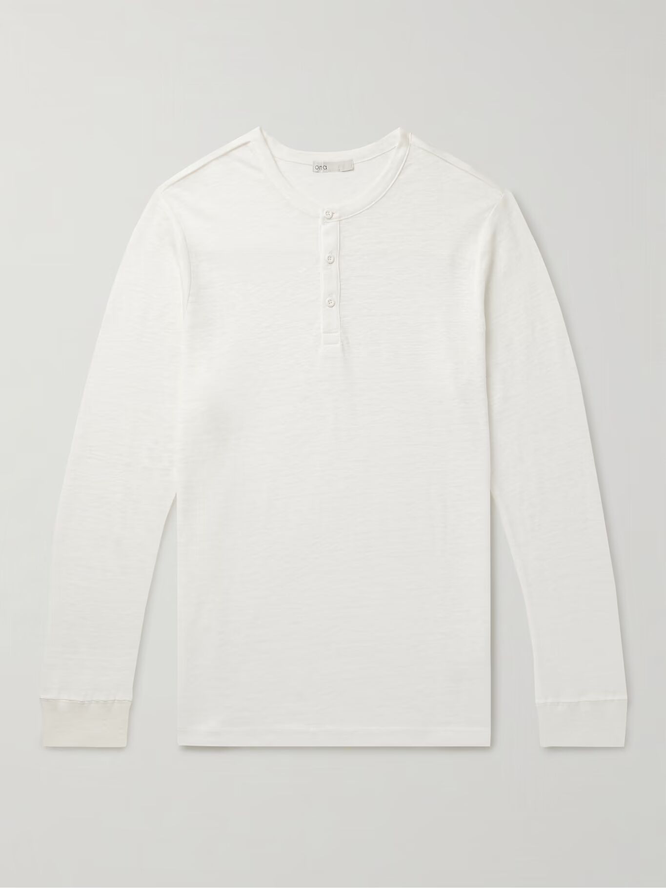 

Футболка Henley из льна и джерси ONIA, белый
