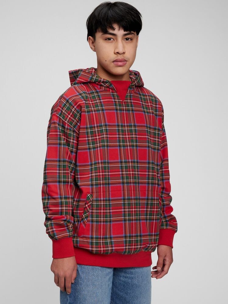 

Подростковая клетчатая толстовка Gap, красный