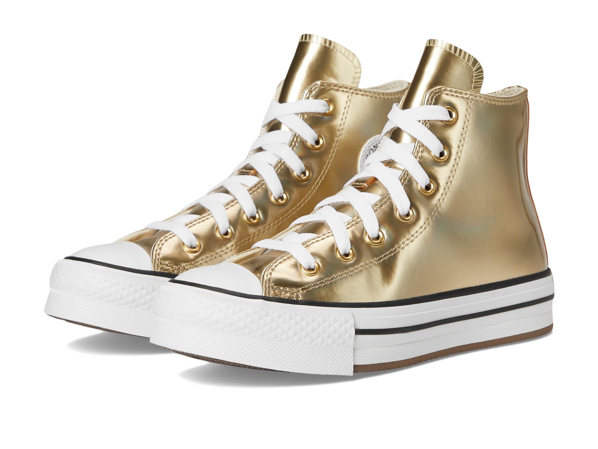 Туфли Converse Kids Chuck Taylor All Star Eva Lift Platform Metallic, цвет Metallic Light Gold/White