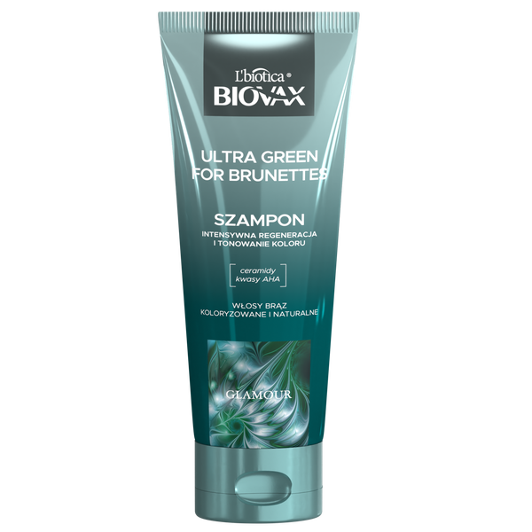 

Шампунь для каштановых волос, 200 мл L'Biotica Biovax Glamour ultra green for brunettes