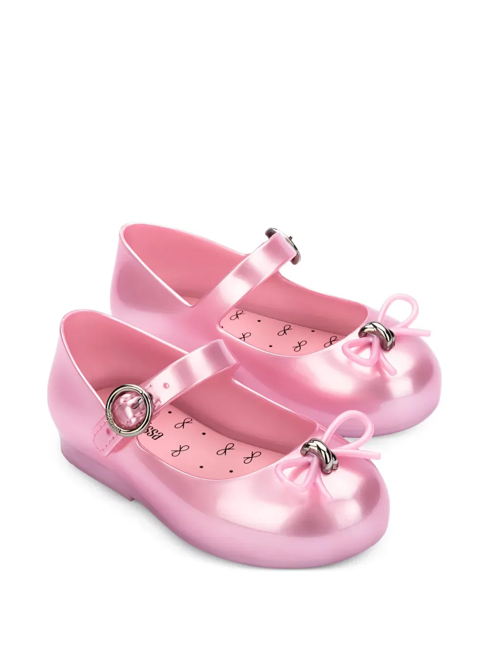Балетки с бантами и пряжками Mini Melissa, розовый