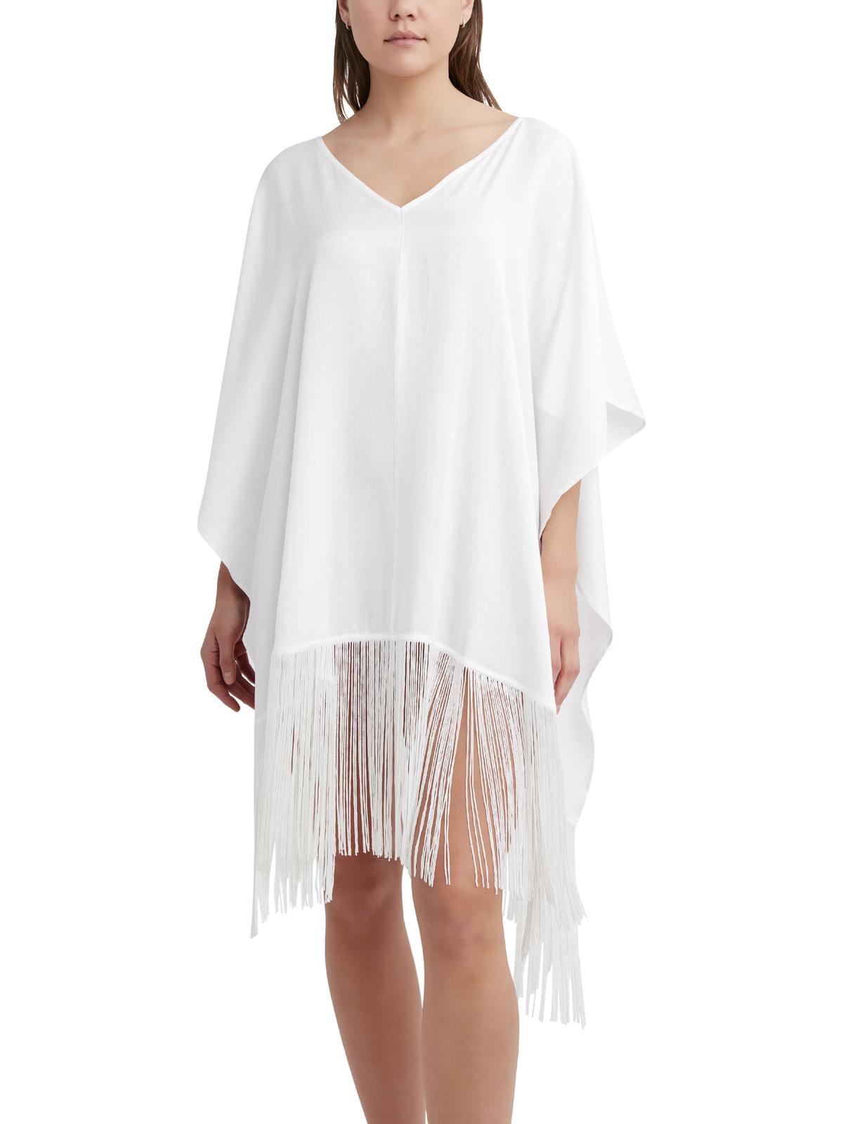 

Женское платье-туника с бахромой, накидка для плавания BCBGMAXAZRIA, белый