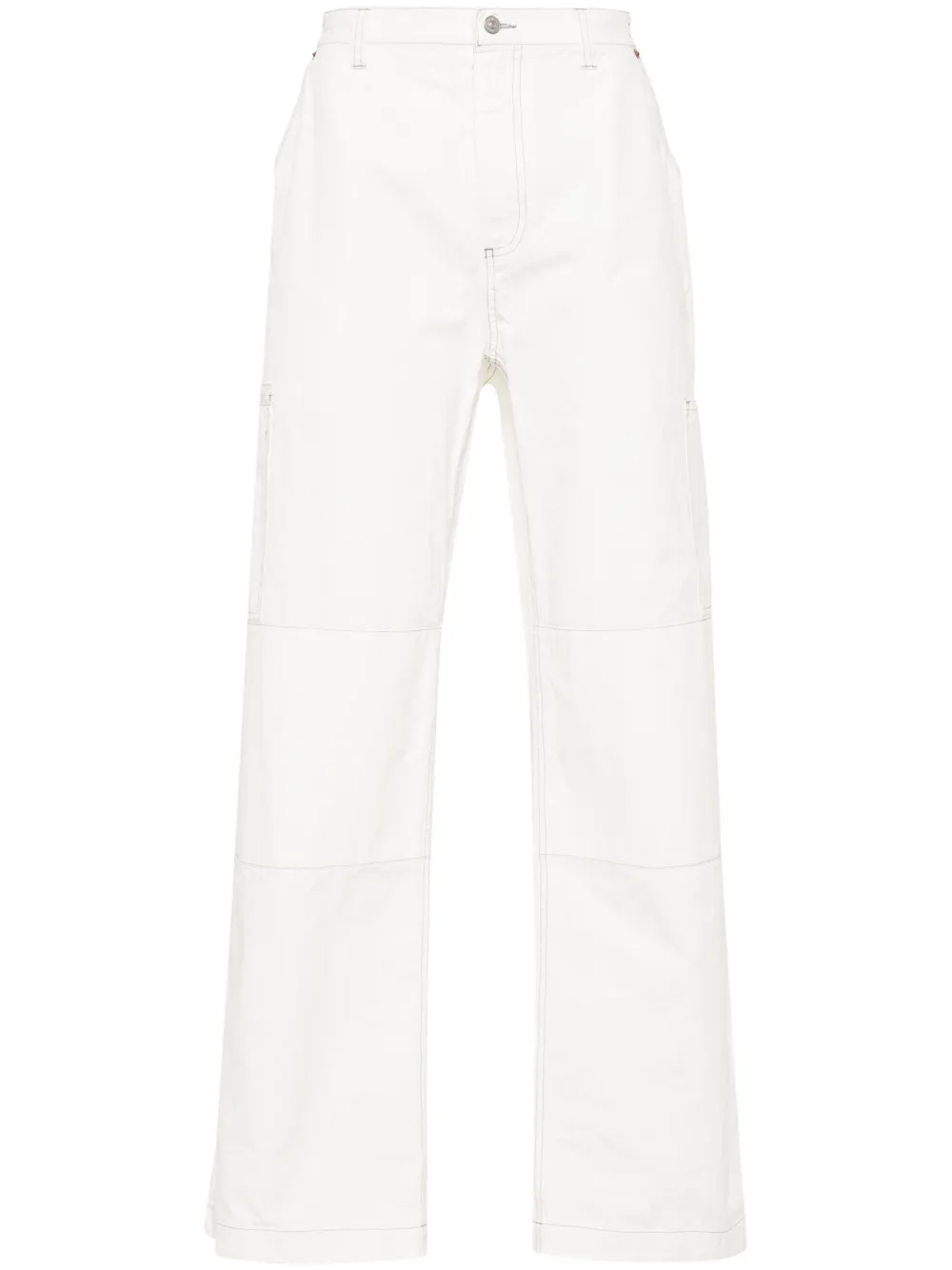 Прямые брюки с вышитым логотипом Mm6 Maison Margiela, белый