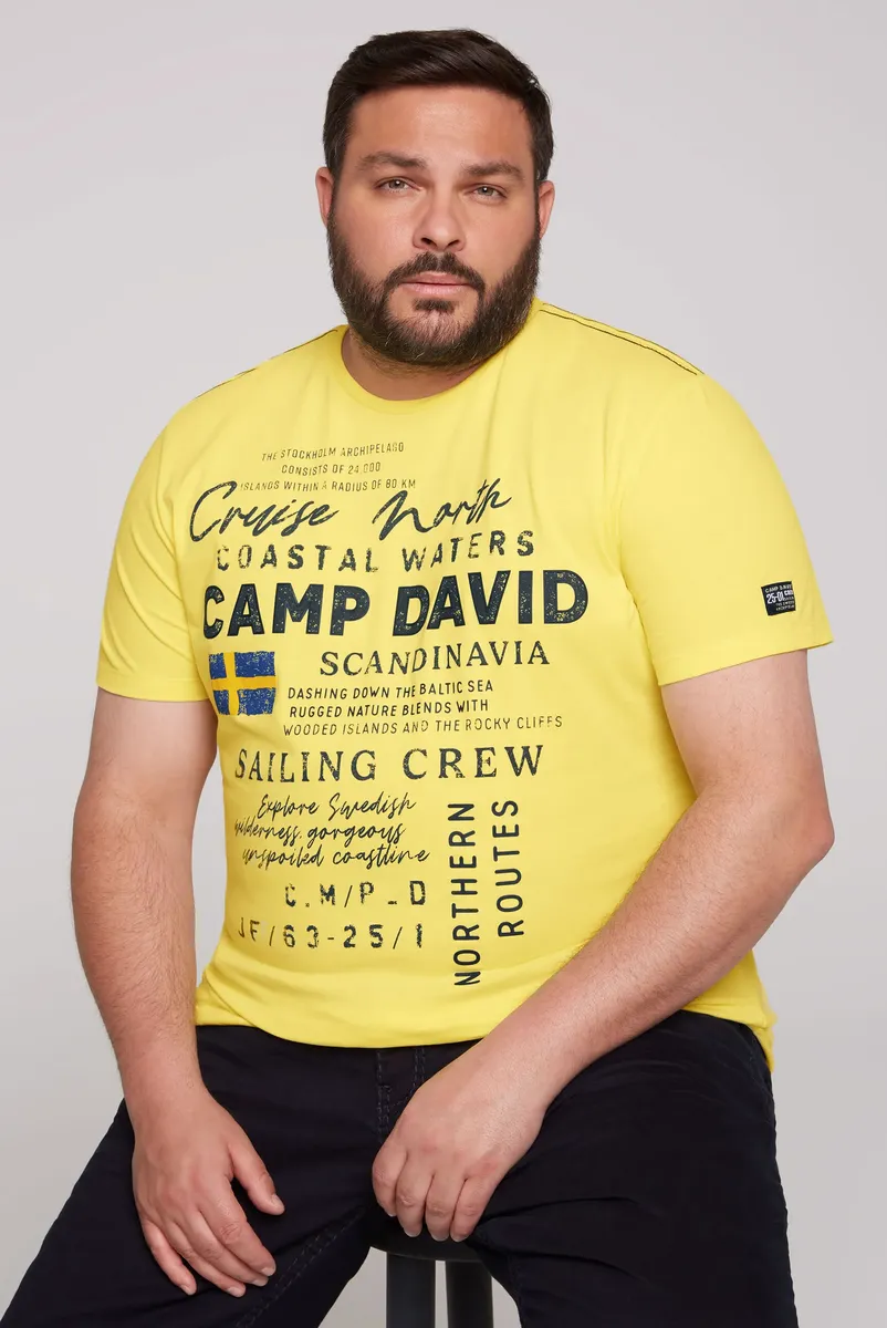 

Рубашка CAMP DAVID с круглым вырезом, хлопок, цвет Light Lime