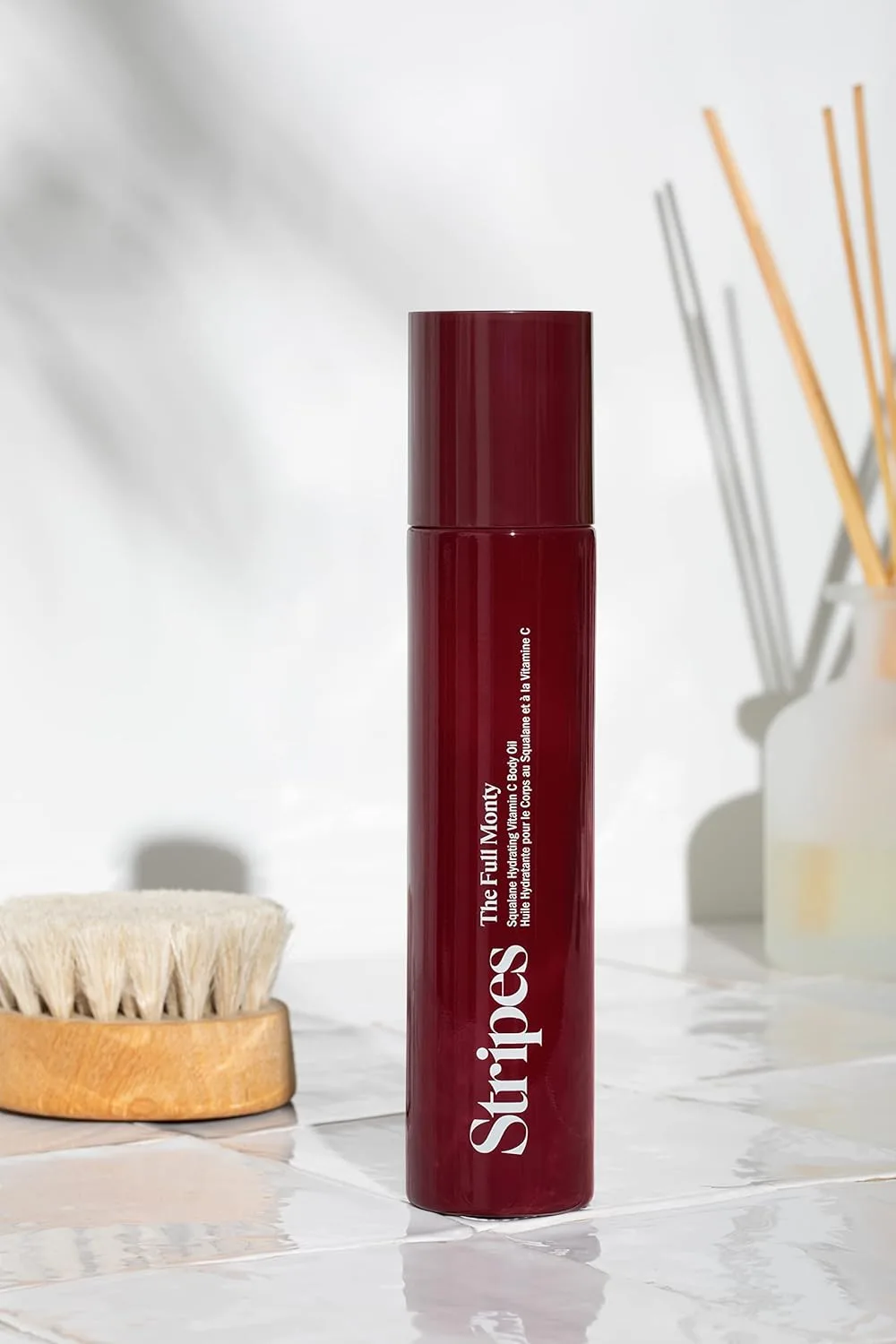 Набор для ухода за телом Stripes Beauty Naomi Watts Body Bestie Duo Kit (полноразмерный, дорожный размер), масло для тела Full Monty, глубокое увлажнение, сияние. — фото 4