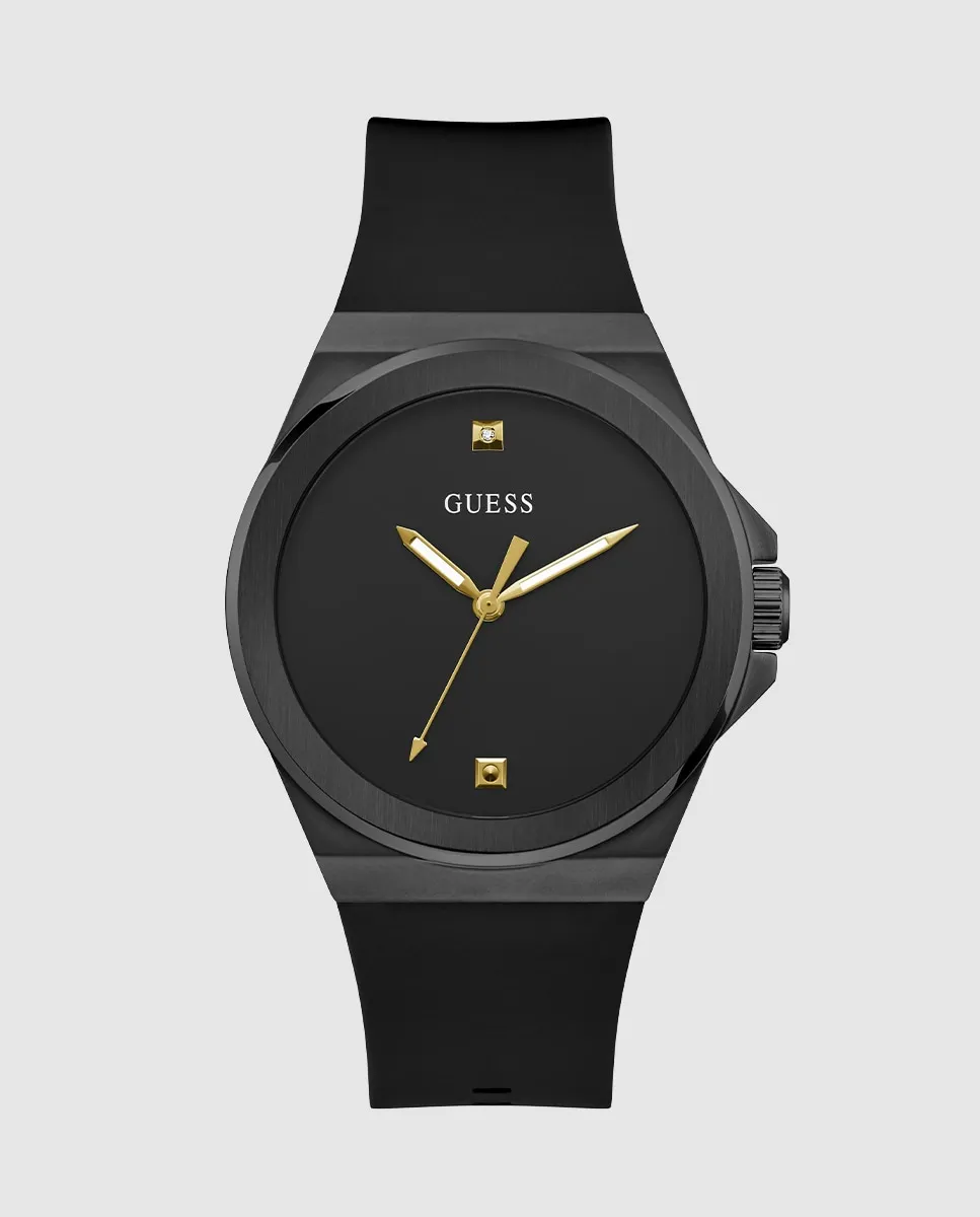 

Виниловые мужские часы GW0790G2 с силиконовым и черным ремешком Guess, черный
