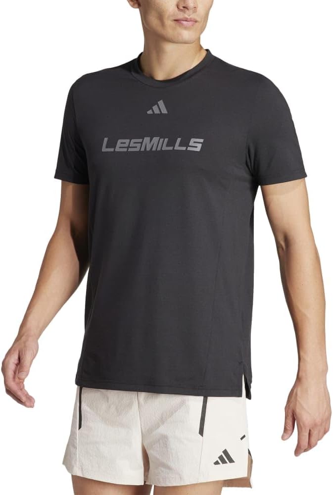 Мужская футболка с коротким рукавом adidas Les Mills Graphic Short Sleeve Tee JRS32, черный — фото 2