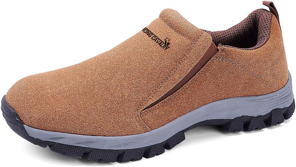 

Мужские прогулочные туфли без шнурков, лоферы из кожи, повседневные, удобные, дышащие, для походов, работы, вседорожные, ботинки до щиколотки, для треккинга, противоскользящие Soft Time Toy, коричневый