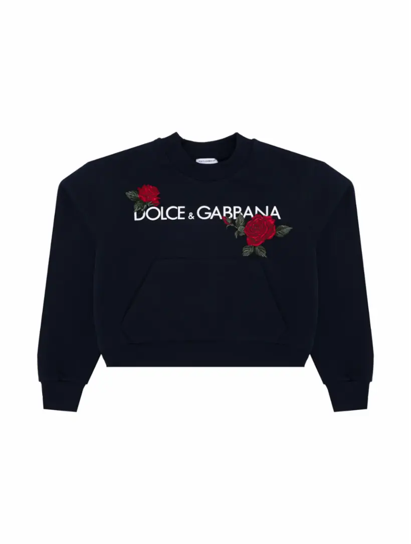 

Хлопковый свитшот с логотипом Dolce&Gabbana, тёмно-синий