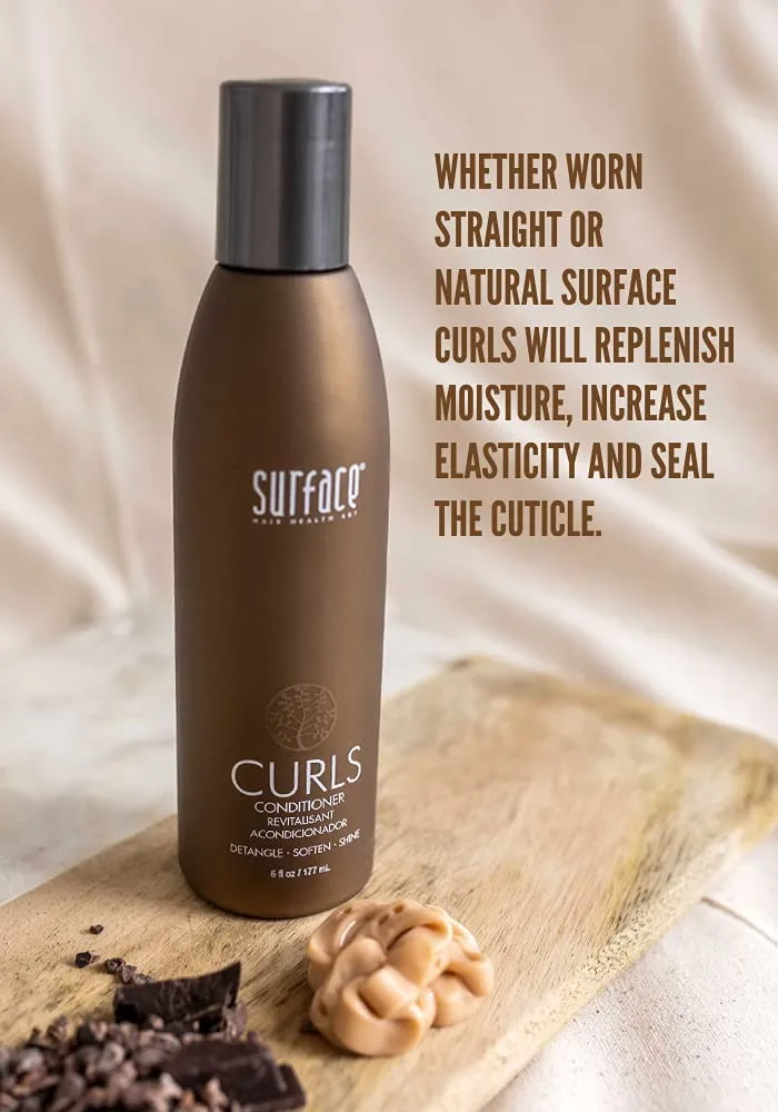 Набор из двух шампуня и кондиционера Surface Hair Curls для кудрявых волос, предотвращает пушение, подходит как для гладких, так и для четких укладок. — фото 3