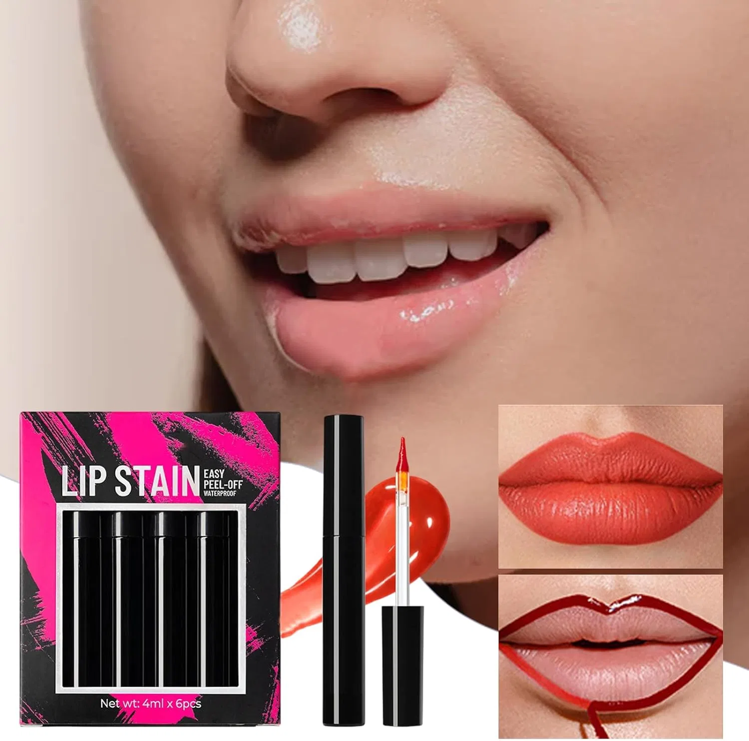 Набор карандашей-тинтинтов для губ 6 шт, Long Lasting Anti-Transfer Lip Stain — фото 2