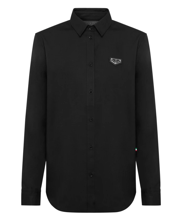 

Рубашка из поплина, культовая Philipp Plein, черный