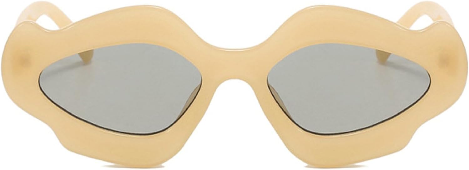 

Винтажные женские солнцезащитные очки с цветочным рисунком, стильная нестандартная форма, градиентные оттенки, модный роскошный дизайн, очки для вечеринок, размер N45 mincl, Beige