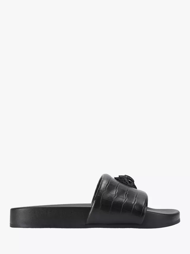 Кожаные сандалии-шлепанцы Brockwell, черные Kurt Geiger London
