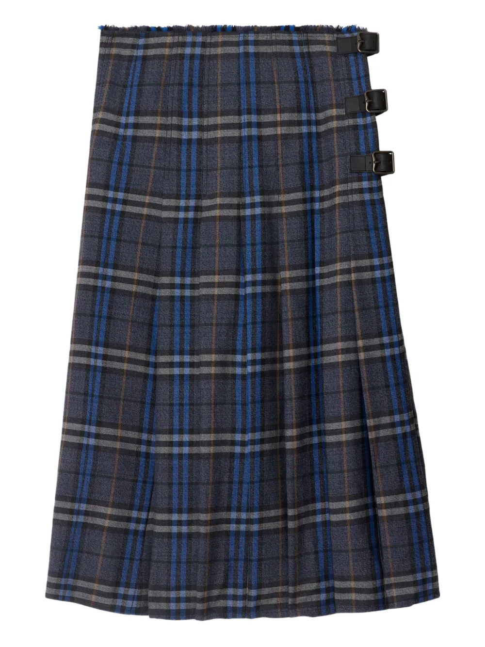 

Шерстяная юбка миди в клетку BURBERRY, серый