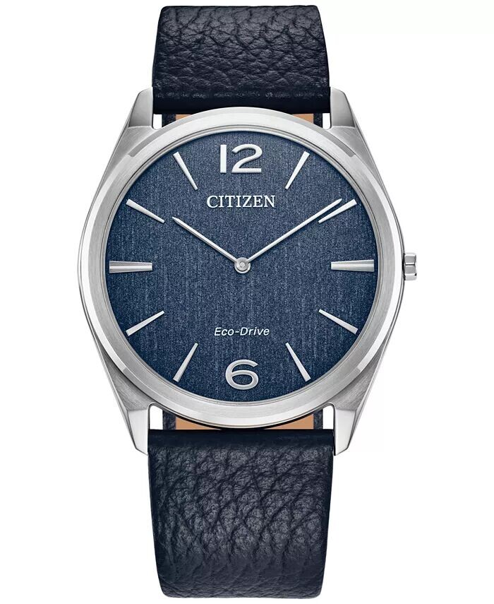 

Часы унисекс Eco-Drive с синим кожаным ремешком, 38 мм Citizen