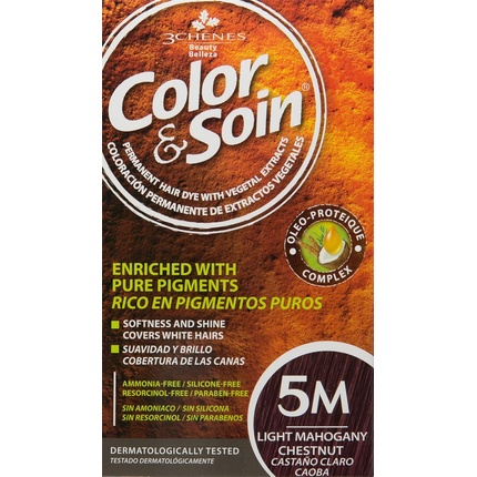 Les 3 Chenes Color & Soin Перманентный цветной уход за волосами Светло-красное дерево Каштан 5м Les 3 ChÊNes — фото 2