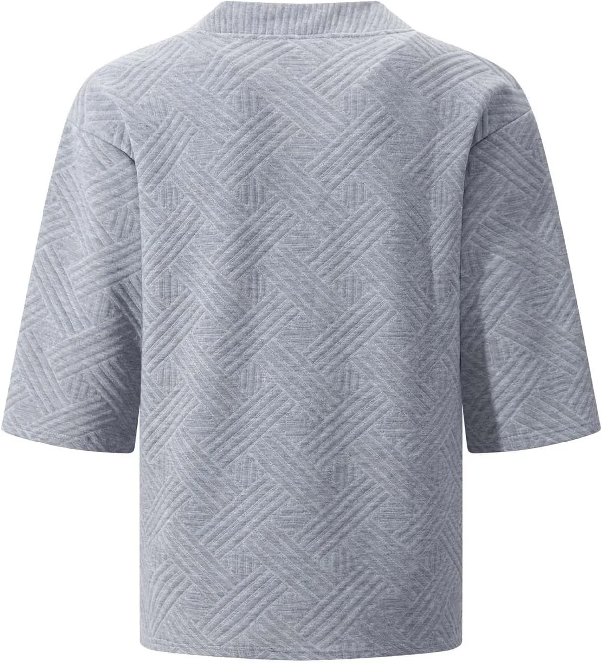 Мужская футболка Casual с круглым вырезом Jacquard Knit для повседневного комфорта — фото 4